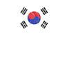 Sydkoreas flag med koreanske breve