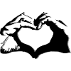 Hands shape heart - warm design