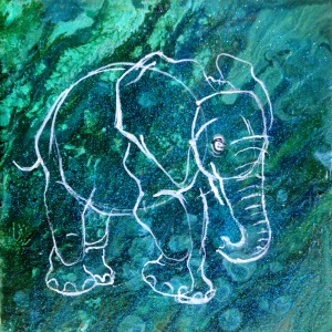 Elefant Pouring LineArt