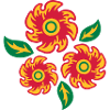 three bunch flowers