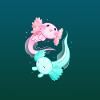 Axolotl Yin Yang Kawaii