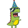 Dinosaurie med partyhatt - T-Rex Dino Födelsedag
