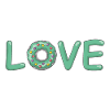 Donut love with hearts