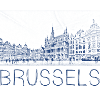 Pen drawing Brussels