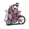 Motard squelette interdit motard Tribal