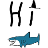Hai Hi Shark Hallo Gruß Begrüßung Lustige Witzige