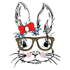 Bunny with leopard glasses + bow