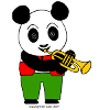 Panda with trumpet