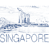 Stiftzeichnung Singapur
