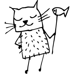 Süße Katze mit Fisch