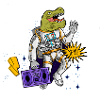 Dino Astronaut avec magnétophone à cassettes