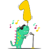 Kids Dino 1e Verjaardag Rock Muziek