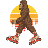 Funny roller skating cartoon art