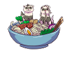 Frettchen in Nudelsuppe Illustration