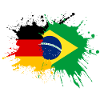 ALLEMAGNE BRÉSIL DRAPEAUX FARBKLECKSE