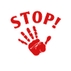 Stop! Rote Hand Grafik