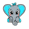 Bébé éléphant garçon bleu