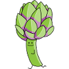 Funny artichoke is running