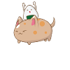 Onigiri rides a cat