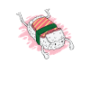 Sushi rice with salmon
