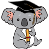 Koala with diploma