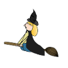 Witch on a broomstick