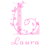 LAURA Naam Shirt Bloemen Letter Vrouwen