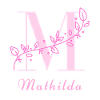 MATHILDA Naam Shirt Bloemen Letter Vrouwen