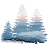 Berge durch den Wald