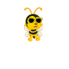 Cool bee with sunglasses