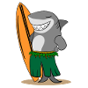 Surfing shark