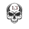 Lucky 13 skull black