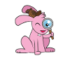 Easter bunny on egg hunt