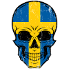 SKULL SWEDEN FLAG