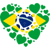 BRÉSIL DRAPEAU COEURS AMOUR