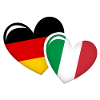 GERMAN ITALIAN FLAGS HEARTS LOVE