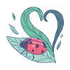 Cute ladybug on leaf