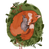 Renard et lapin - meilleurs amis