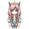 Kawaii Amime Manga Einhorn Mädchen Girl Geschenk