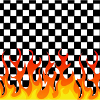 Flammes sur fond d'échiquier
