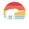 Elephant Zoo Animal Retro Motif