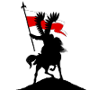 HUSARZ HUSAR HUZAR NA KONIU POLSKA FLAGA