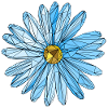 Flower blue triangle polygon art