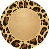 Leopard Mønster Leopard Print Circle Ramme Navn