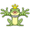 Frosch als Froschkönig mit Krone