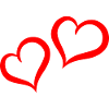Hearts swinging red