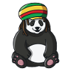 Rasta Panda Tshirt Rastafarian Bear for Raggae fans