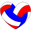 Volleyball Heart Blue White Red
