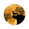 Teckel devant la lune
