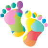 kunterbunte Baby Fußabdrücke